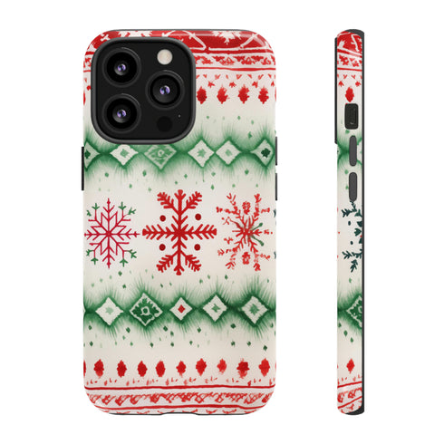 Icelandic Watercolor inspired by Christmas Sweaters - Impact Resistant Phone Case iPhone 13 Pro Glossy